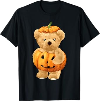 Cool Pumpkin and Teddy Bear for Halloween T-Shirt