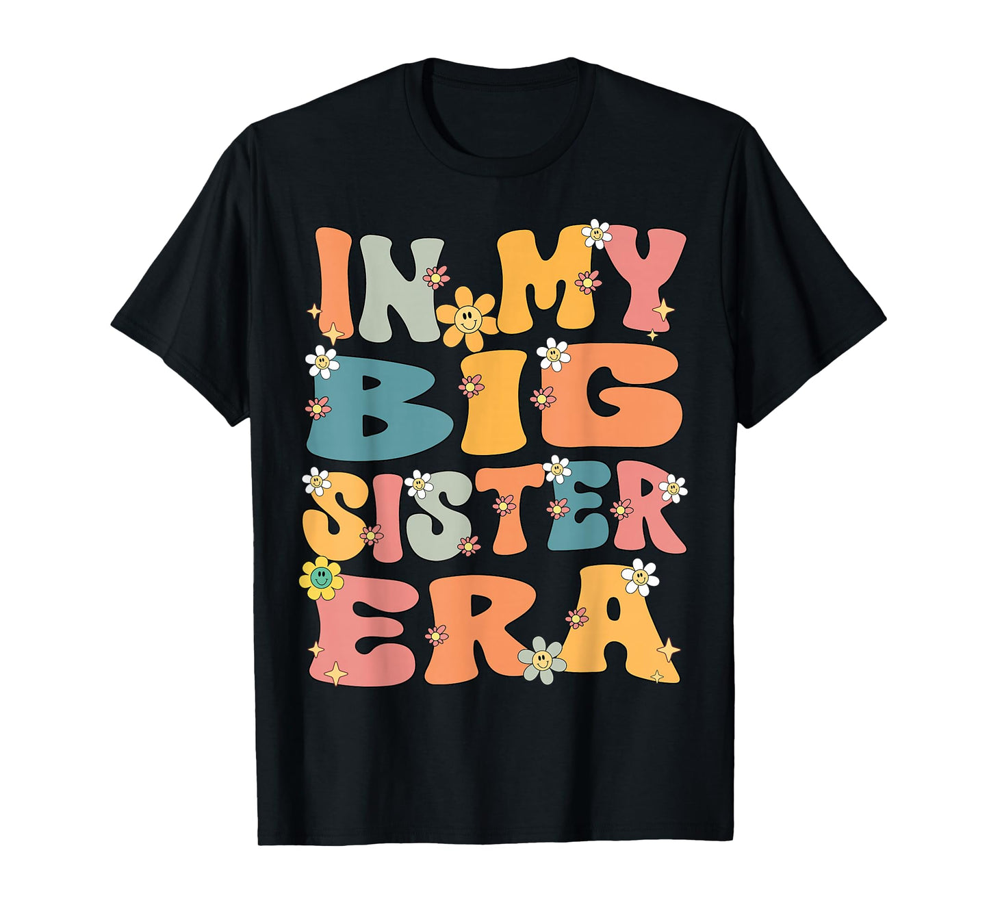 In My Big Sister Era Groovy Big Sister 2025 Cute Big Sis T-Shirt