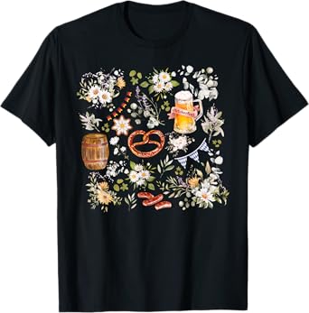 Cottagecore German Beer Festival Oktoberfest Boho Floral T-Shirt