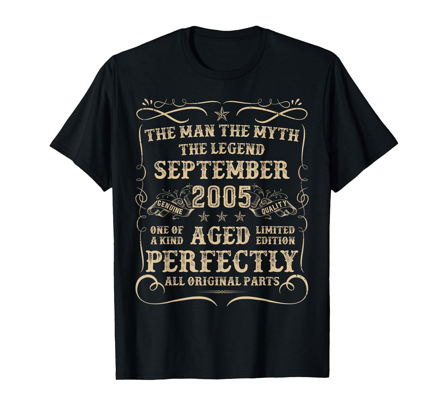 20 Year Old Birthday Gifts for Men September 2005 20th Bday T-Shirt