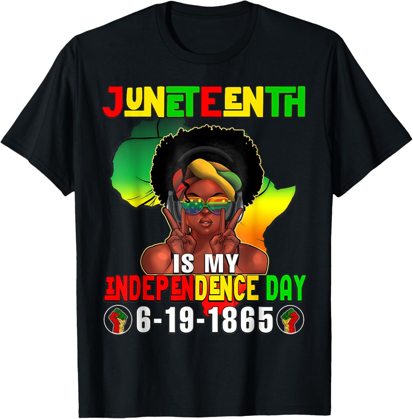 Juneteenth Independence Day Afro Melanin Black Natural Hair T-Shirt