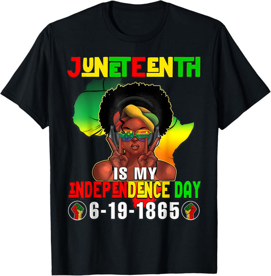 Juneteenth Independence Day Afro Melanin Black Natural Hair T-Shirt