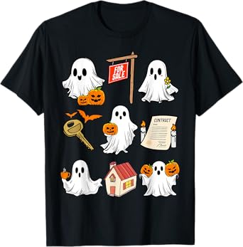 Halloween Real Estate Agent Spooky Ghost Boo Broker Realtor T-Shirt