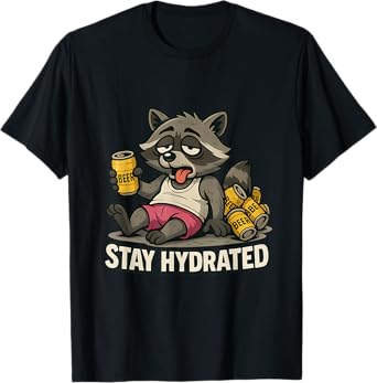 Funny Beer Motif with Raccoon for Beer Drinkers T-Shirt