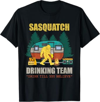 Sasquatch Drinking Team Drink Till You Believe Vintage T-shi T-Shirt