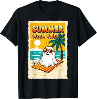 Summer Ween Vibes Ghost Beach Fun Halloween TeeSummer Ween T-Shirt