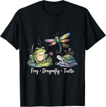 Womens Subtle Political Humor Frog Dragonfly Turtle T-Shirt