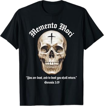 Catholic Crucifix Traditional Latin Mass Skull Memento Mori T-Shirt