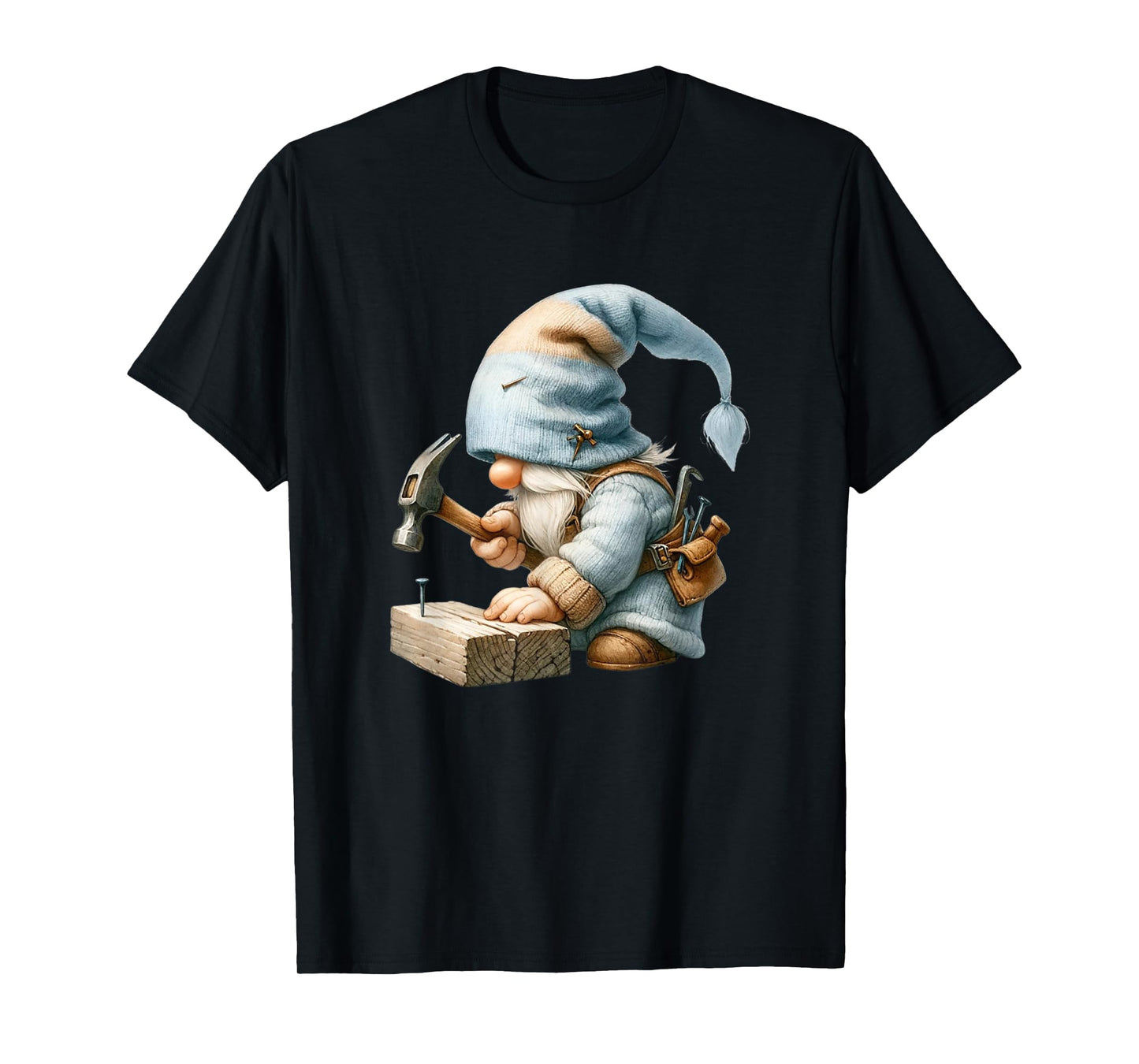 Woodworking Gnome With Carpenter`s Hammer For Woodworker T-Shirt