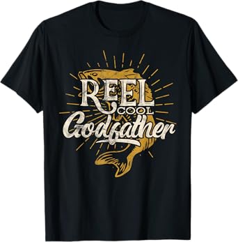 Reel Cool Godfather Fishing Graphic Saying Fish Lover Fun T-Shirt