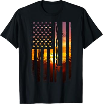 American Flag Fish Fisher Fisherman Funny Bass Fishing USA T-Shirt