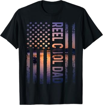 Mens Reel Cool Dad Vintage Patriotic Daddy Tee On Father's Day T-Shirt