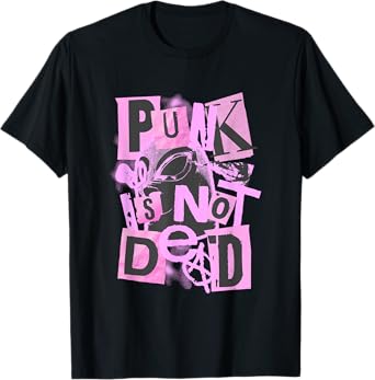 Punk is Not Dead Collage Style Anarchist Rebellion Design T-Shirt
