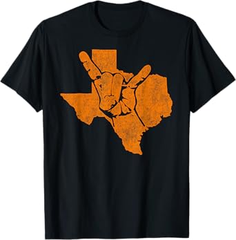 Texas Pride Hook 'Em Distressed Men Women T-Shirt