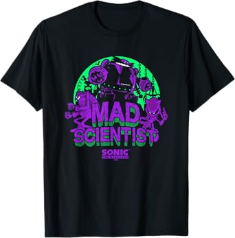 Sonic The Hedgehog Halloween Mad Scientist Eggman Retro Neon T-Shirt