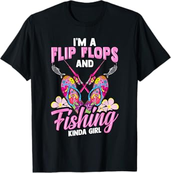Flip Flops And Fishing Kinda Girl Women Fishing T-Shirt