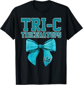 Tri-C TriceratopsCuyahoga Community College Bow Vintage T-Shirt