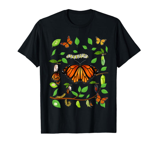 Life Cycle Of A Caterpillar Monarch Butterfly Cocoon T-Shirt