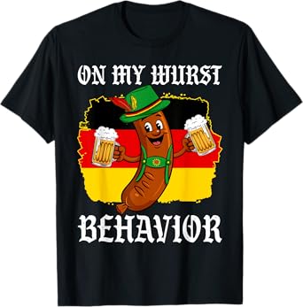 On My Wurst Behavior Sausage & Beer Glass Oktoberfest Men T-Shirt