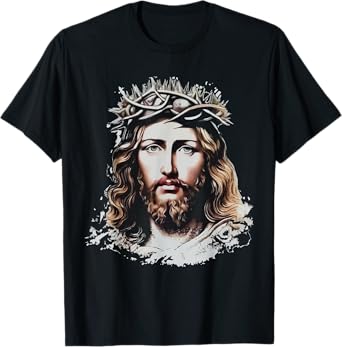 Face of Jesus Christ Crown of Thorns Catholic Faith T-Shirt