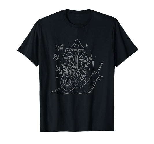 Mushroom Snail Butterfly Slug Cozy Goblincore Fae Aesthetic T-Shirt