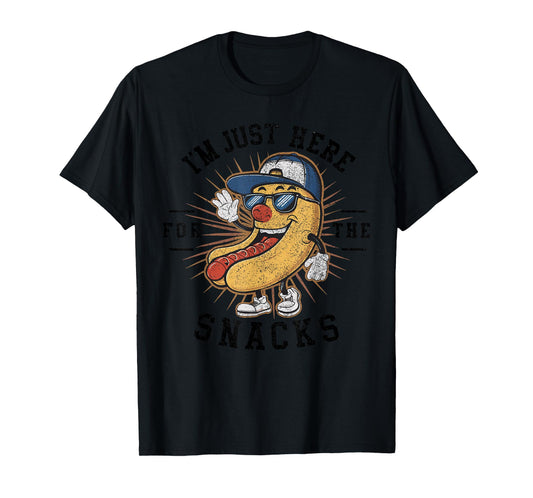 Funny I'm Just Here For The Snacks Football T-Shirt