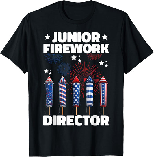 Junior Firework Director Kids American 4th Of July T-Shirt