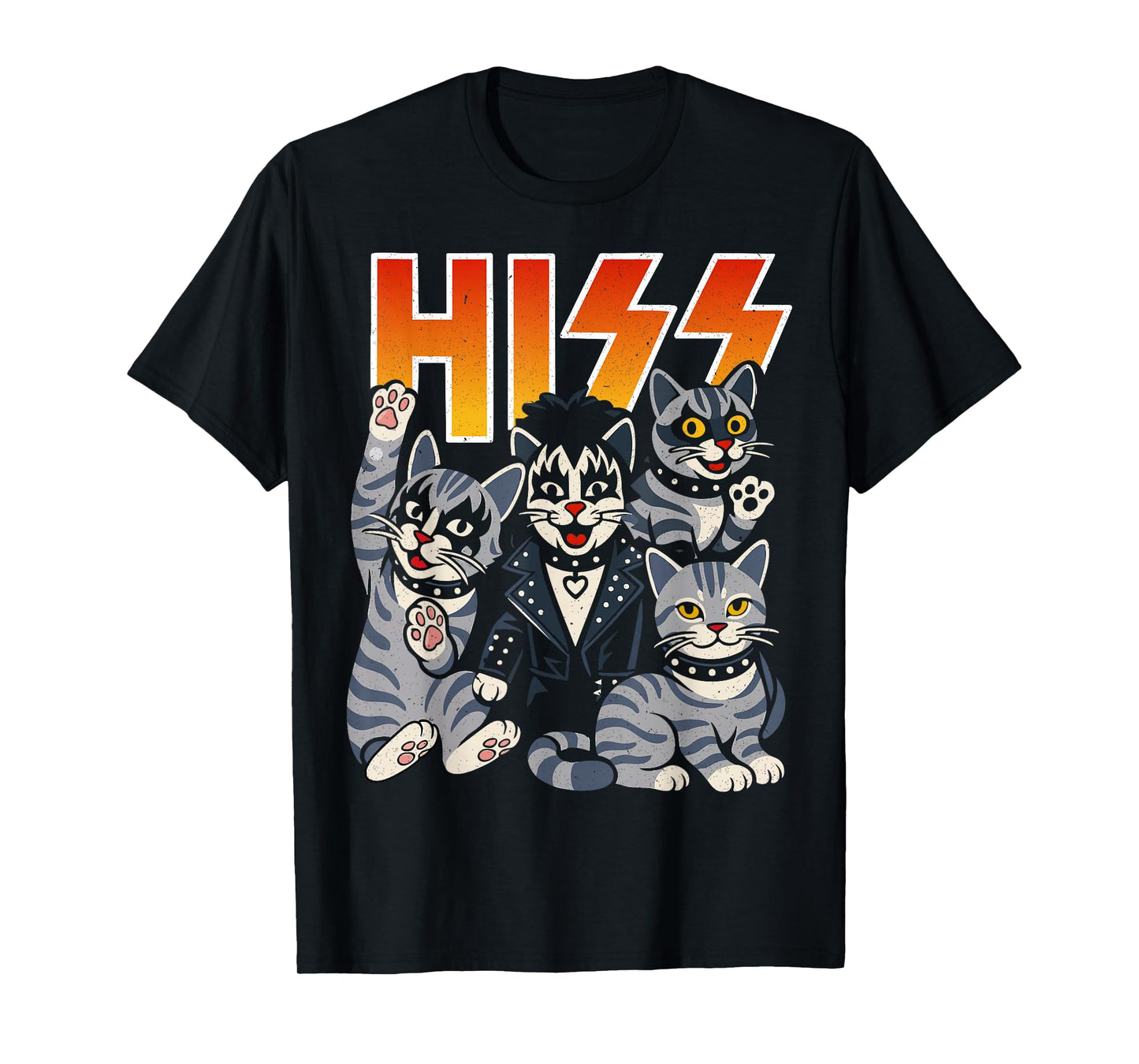 Hiss Cats Rock Kittens Kitty Rocking Music Cat Lovers T-Shirt