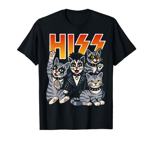 Hiss Cats Rock Kittens Kitty Rocking Music Cat Lovers T-Shirt