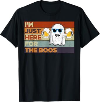 Im Just Here for The Boos Shirt Funny Gift Halloween Ghost T-Shirt