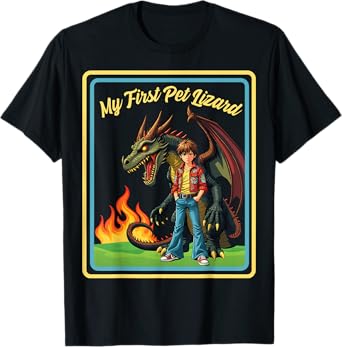 Vintage Child Game Horror, Funny Dragon, My First Pet Lizard T-Shirt