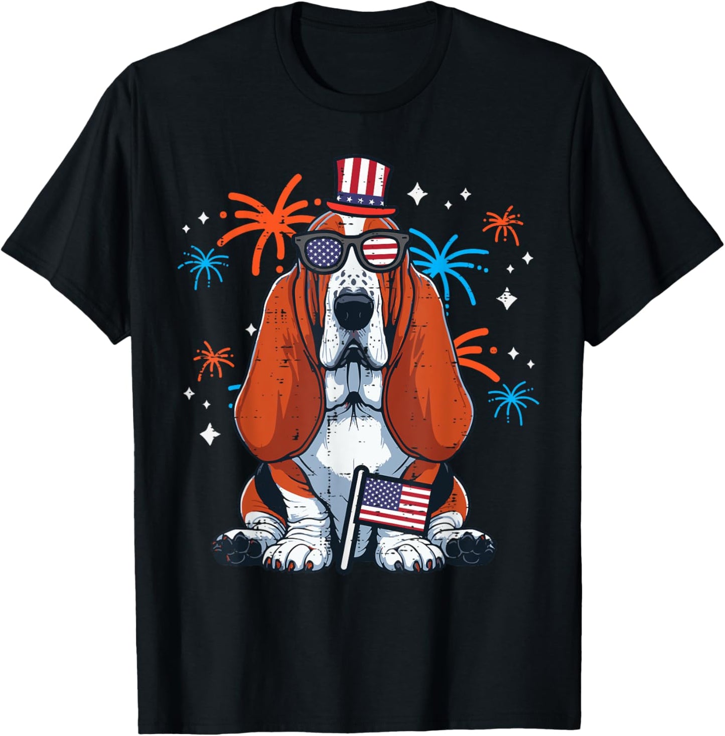 4th Of July Dog Basset Hound Beagle Patriot Women Men Kids T-Shirt
