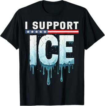 I Support ICE, Immigration Officers American Flag Vintage T-Shirt