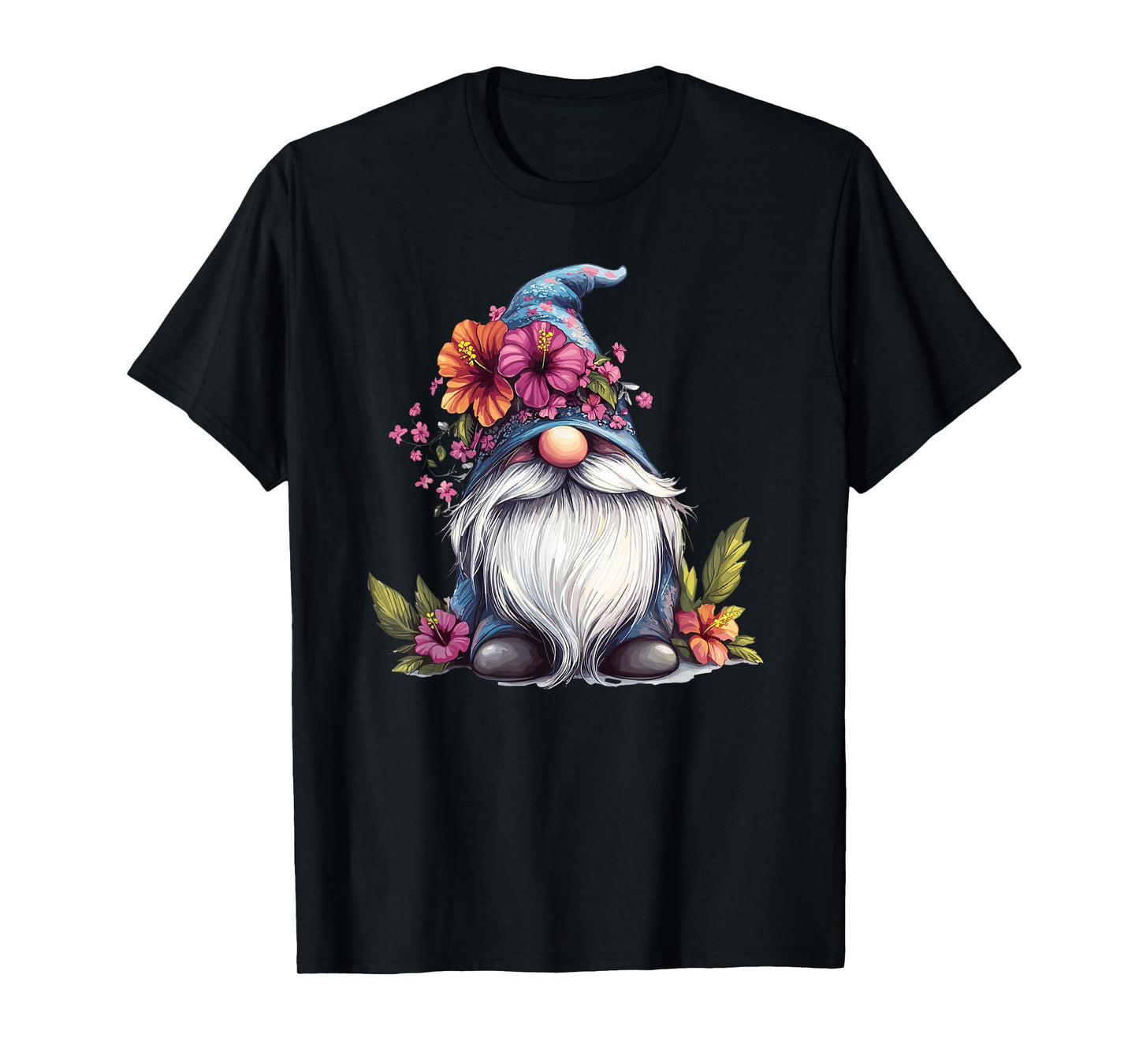 Whimsical Gnome With Floral Hat T-Shirt