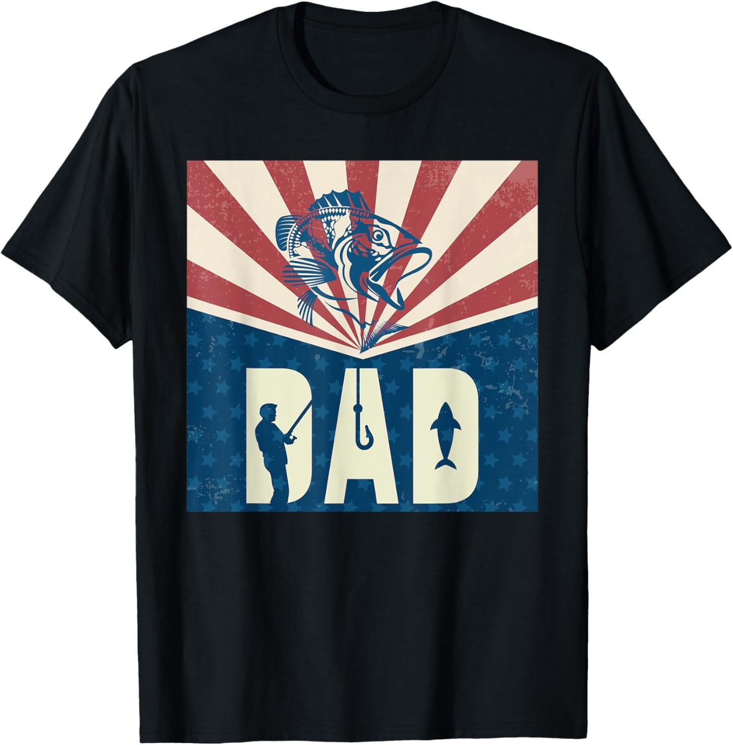 American Flag Fishing Fisherman Dad T-shirt