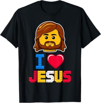 I Love Jesus Master Builder Building Bricks Blocks Christian T-Shirt