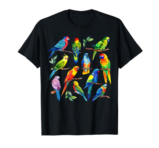 Colorful Parrot Watercolor T-Shirt