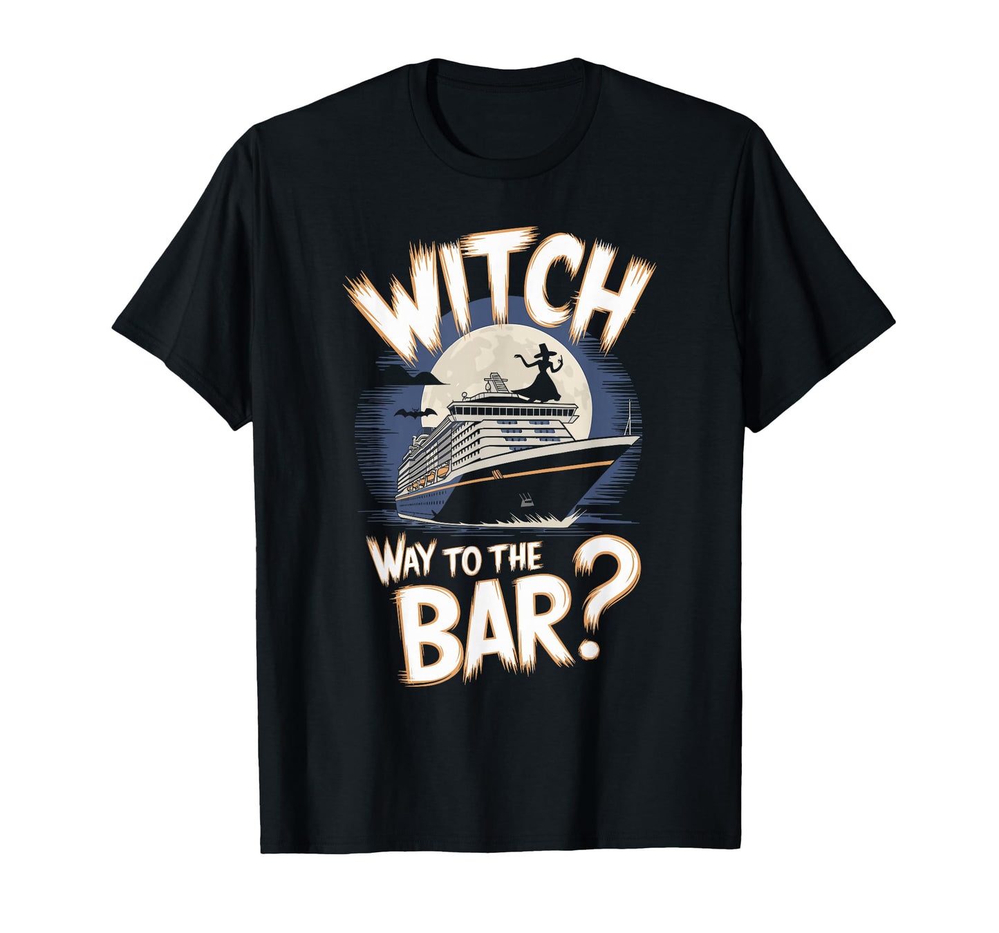 Witch Way to the Bar Funny Halloween Cruise T-Shirt