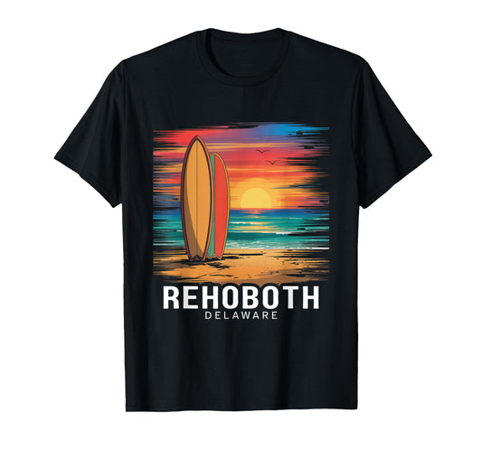 Rehoboth Beach Delaware Souvenir Surfboard T-Shirt
