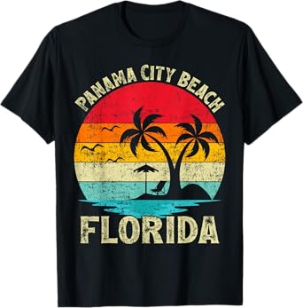Family Vacation Vintage Retro Florida Panama City Beach Men Women Girls Kids T-Shirt