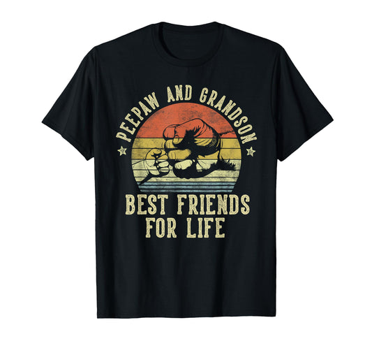 Peepaw and Grandson Best Friends for Life Funny Peepaw T-Shirt