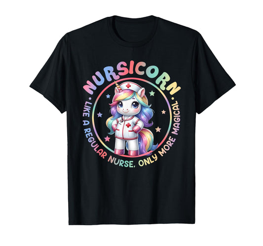 Funny Nursicorn Rainbow Cute Unicorn Nurse Nursing RN Women T-Shirt