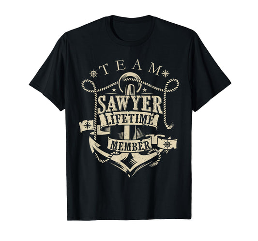 Team SAWYER Lifetime Member Vintage SAWYER Family Name T-Shirt