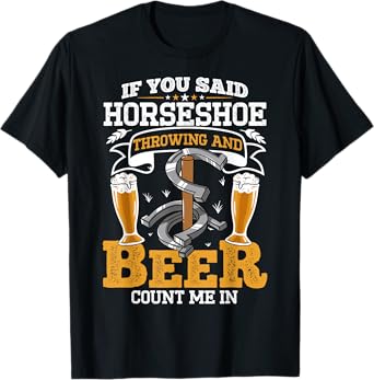 Horseshoe Throwing Game Playing Pitching Tossing T-Shirt