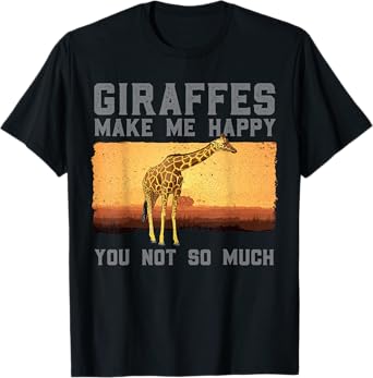 Cute Giraffe Design For Men Women Adult Safari Giraffe Lover T-Shirt