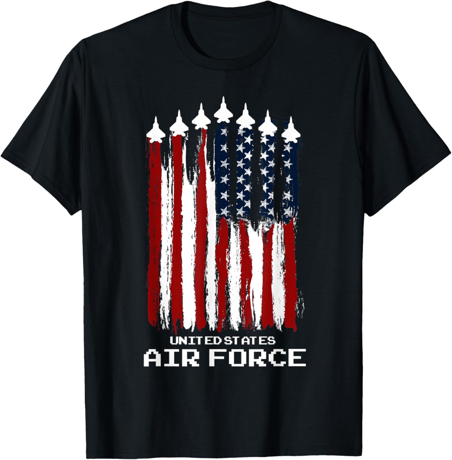 Vintage US Air Force Veterans USA American Flag 4th of July T-Shirt