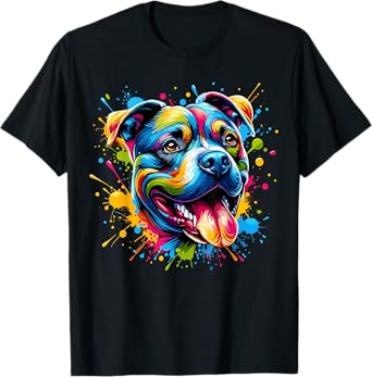 Pit Bull Dog Lover Colorful Pitbull T-Shirt for Men Women Kids