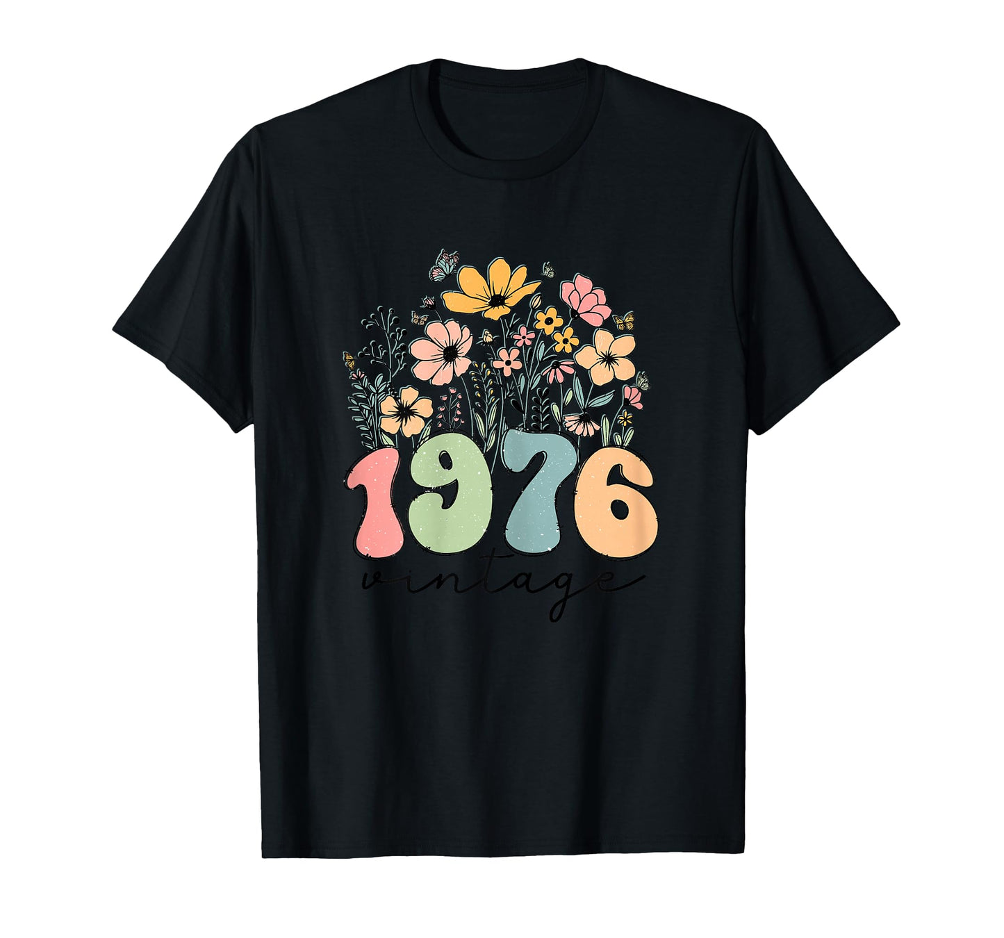 48 Year Old Women 1976 Vintage Wildflower 48th Birthday Gift T-Shirt