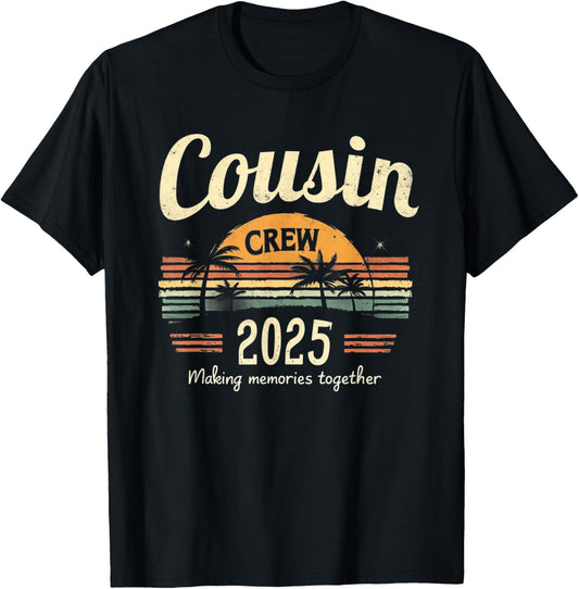 Cousin Crew 2025 Summer Vacation Beach Family Trip Memory T-Shirt