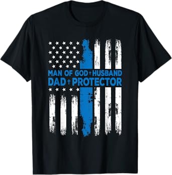 Jesus God Religious Man of God Husband Dad Protector T-Shirt